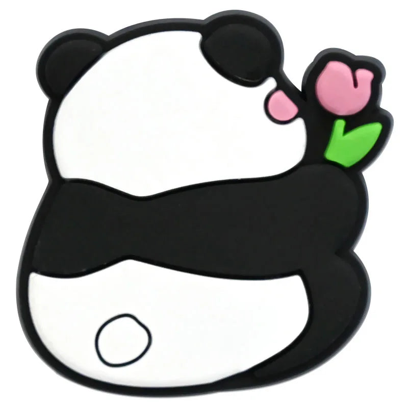 1/20/50/100Pcs Panda Series Shoe Charms Cute animal Shoes Accessories Decoration Clog Sandal Buckle Bithday Holiday Party Gifts