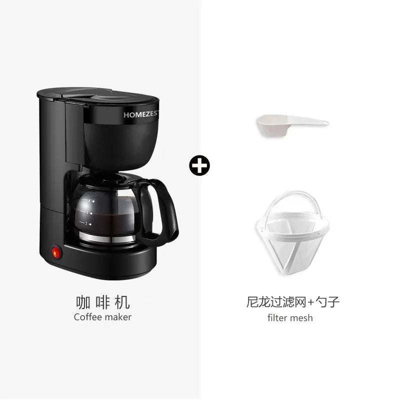 220V HOMEZEST German Coffee Maker Automatic Drip Coffee Machine Mini American Brewer for Home Tea WAQ
