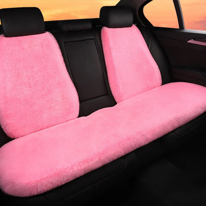 2/3/4pcs Super Soft Fluffy Rabbit Faux Fur Car Seat Cover Winter Plush Warm Thick Home Car Seat Cushion Pad Neck/Waist Pillow
