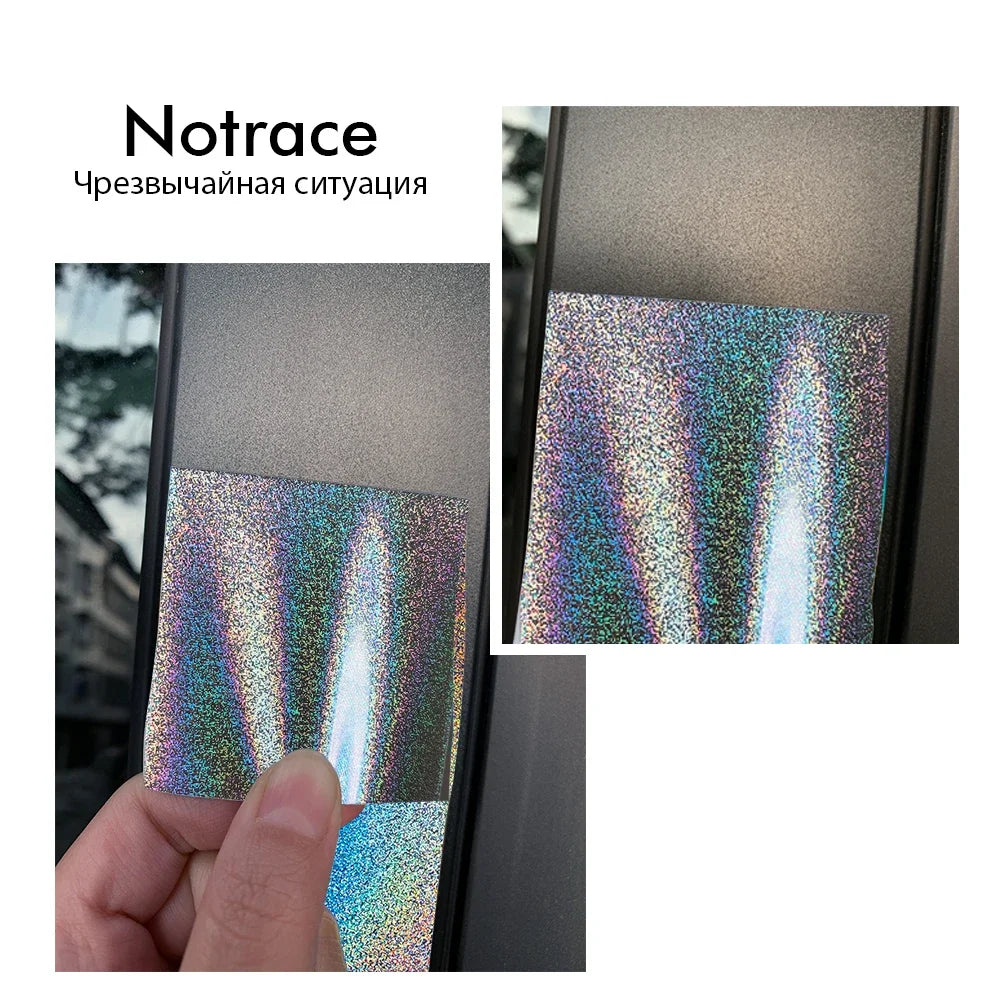 Car Stickers Laser Dot Silver Sticker Vinyl Wrap Diy Car Body Color Change Sticker Waterproof Scratch Resistant Car Accessories