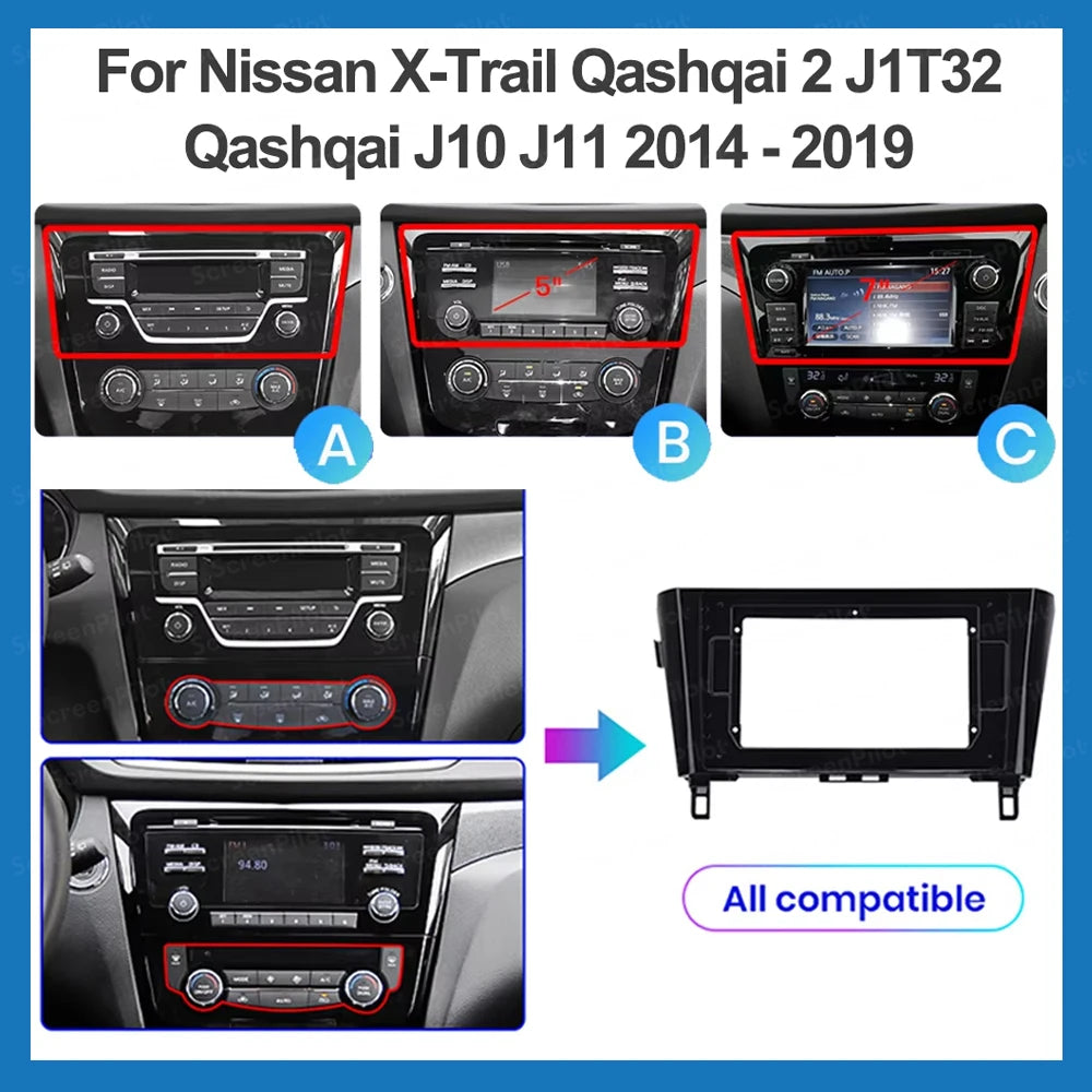 Car Radio For Nissan X-Trail Qashqai 2 J1T32 Qashqai J10 J11 2014 2015 2016 2017 2018 2019  Wireless WIFI GPS Carplay Auto DVD
