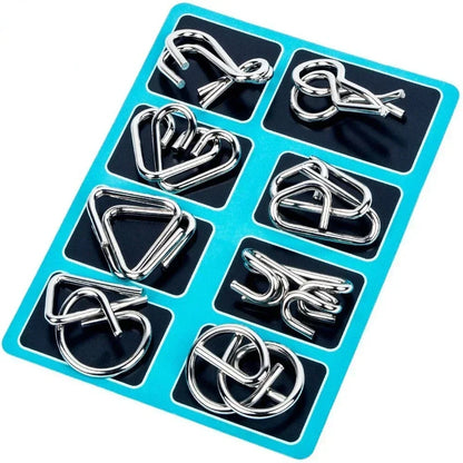 Metal Montessori Puzzle Wire 8Pcs/Set IQ Mind Brain Teaser Puzzles Children Adults Interactive Game Reliever Educational Toys