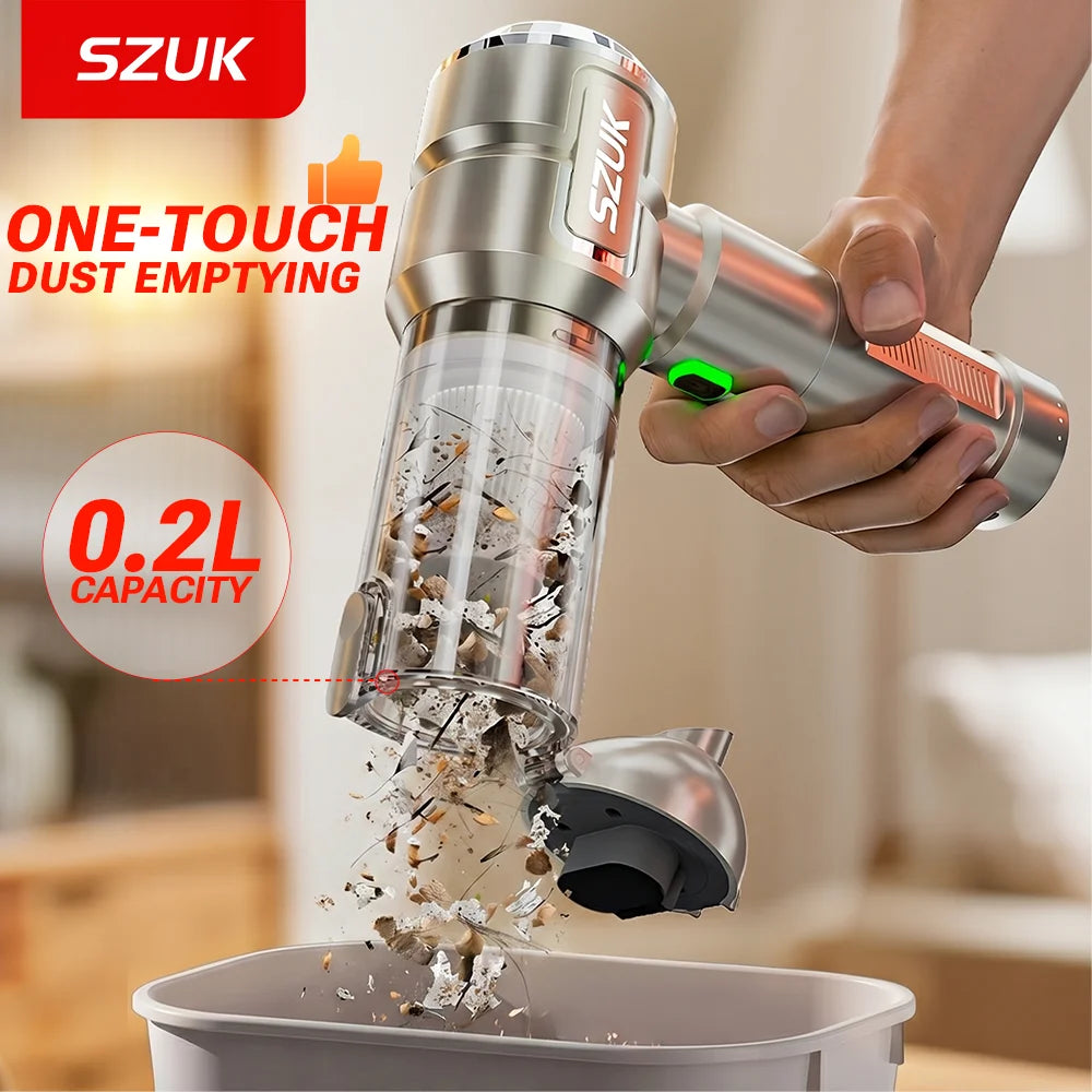 SZUK New Handheld Powerful Car Vacuum Cleaner 2026 Portable Wireless Cleaner with LED Light Mini Powerful Vacuum Cleaner for Car