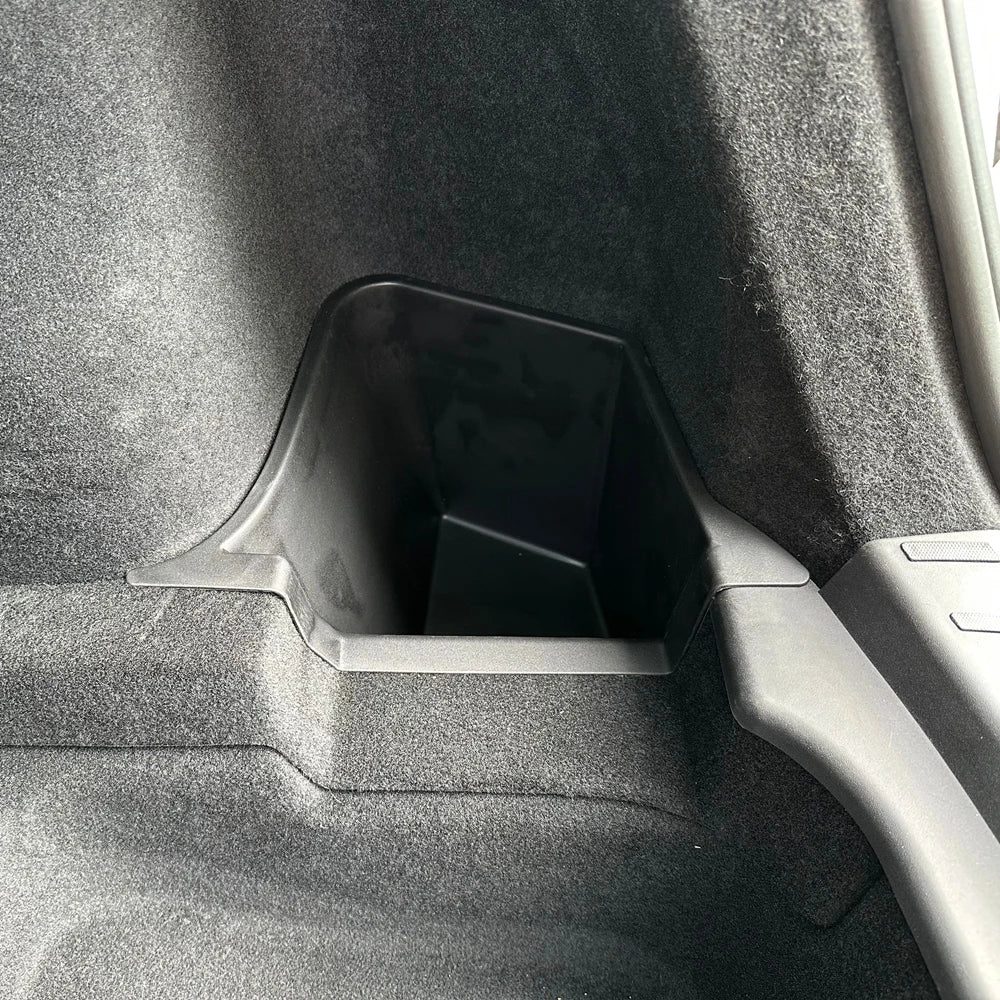 For 2025 2026 Tesla Model Y Juniper Rear Trunk Side Storage Box Trunk Bins Flocking or TPE Cover Trunk Organizer Mats Accessorie