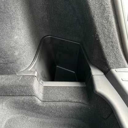 For 2025 2026 Tesla Model Y Juniper Rear Trunk Side Storage Box Trunk Bins Flocking or TPE Cover Trunk Organizer Mats Accessorie