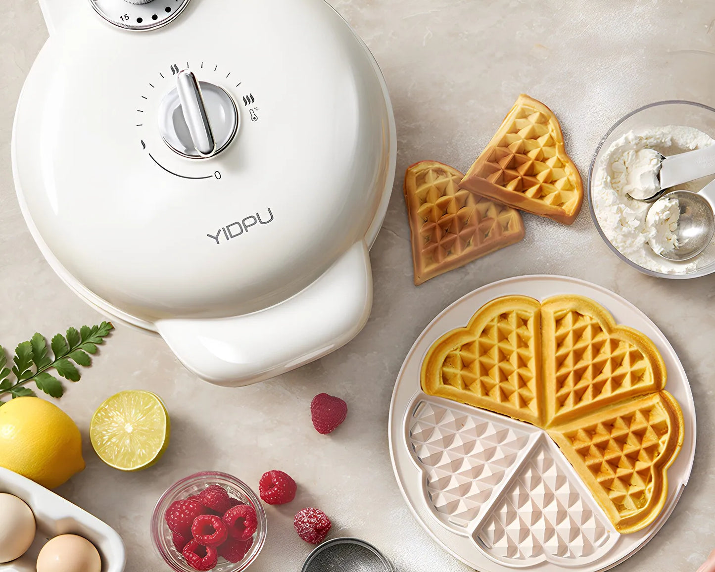 220V Yidepu Multifunction Electric Pancake Maker Timer Temperature Control Waffle Iron Double Sided Grill  Breakfast Machine