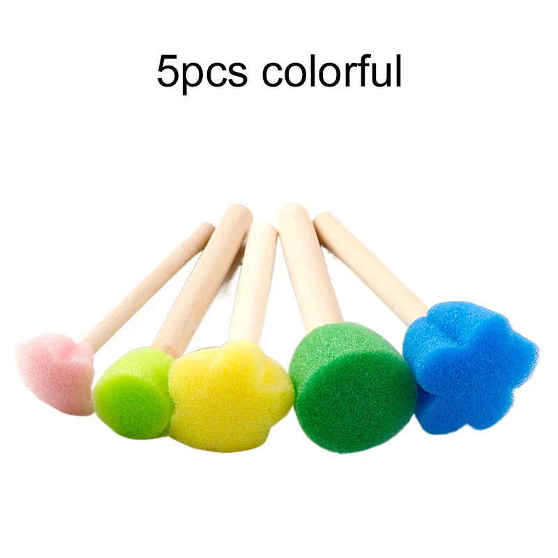 Children Drawing Sponge Brush Toys Art Craft Halloween Drawing Graffiti Tools Teaching Incentive Supplies Roller Seal Stamp TMZ