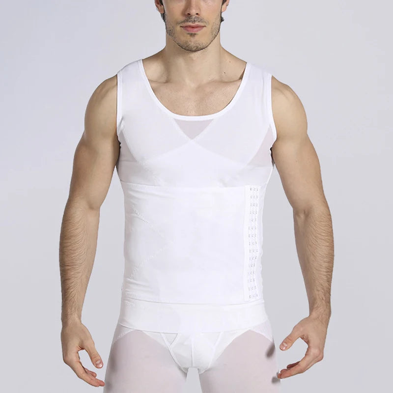 1pcs Men's shapewear Tops waist body Shaping Short Sleeves Abdomen Shapewear Waist Trainer T Shirt Tummy Slimming Sheath Corset