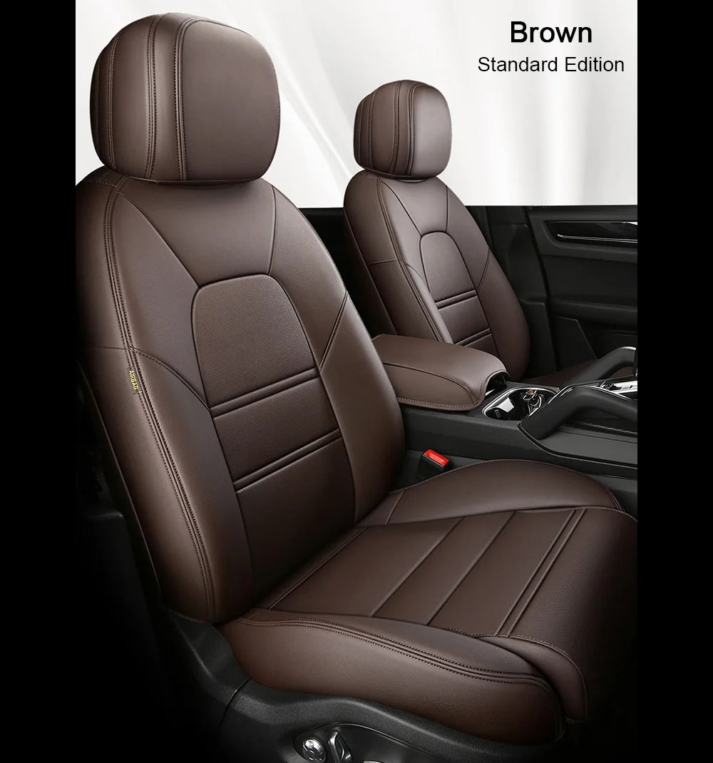 For Tesla Model Y 2020 2021 2022 2023 2024 2025 PU Leather Custom Car Seat Covers Full Set Interior Protector Accessories