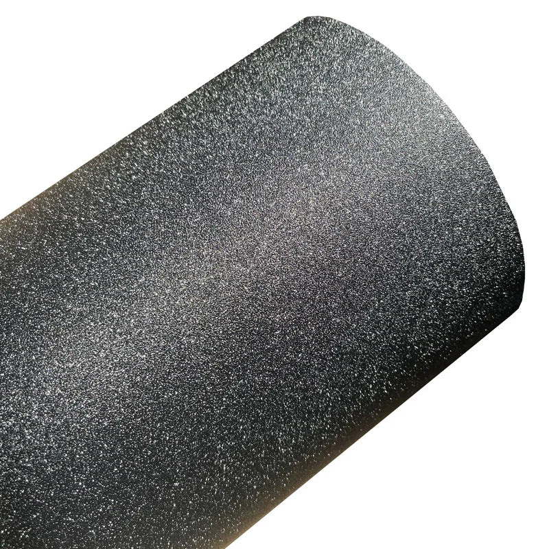 Matte Sparkle Frosted Sanding Glitter Black Vinyl Wrap Film Air Release Self Adhesive Decal Sticker Motorbike Car Wrapping
