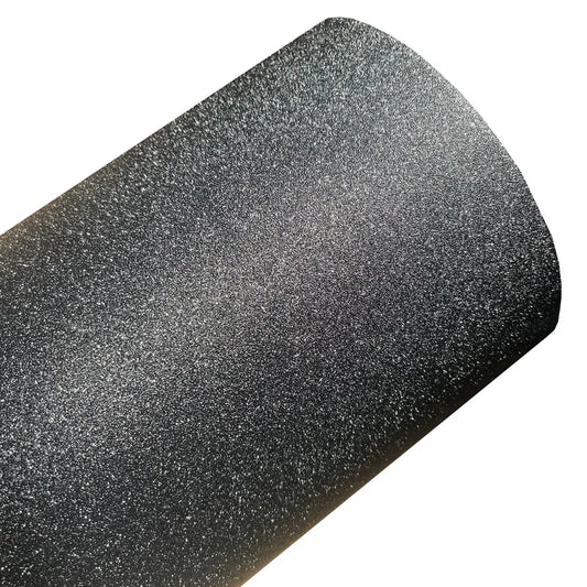 Matte Sparkle Frosted Sanding Glitter Black Vinyl Wrap Film Air Release Self Adhesive Decal Sticker Motorbike Car Wrapping