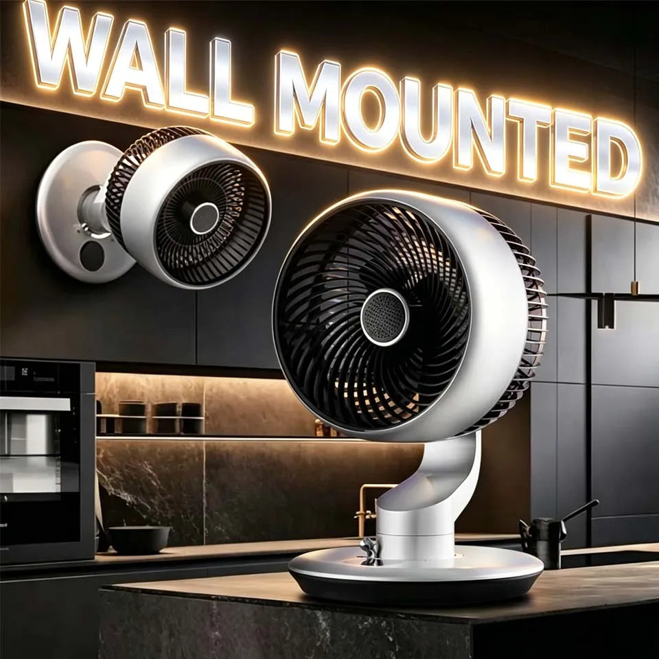 7800 MAh USB Suction Cup Fan Silent 120°Shaking Head Fan Household Circulating Fan Kitchen And Bathroom Non Perforated Hang Wall