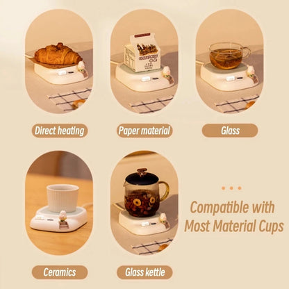 220V Coffee Mug Warmer Cup Heater Electric Hot Plate 4 Temperature Settings Warmer Cup Coaster for Tea Milk Water Heating Pad