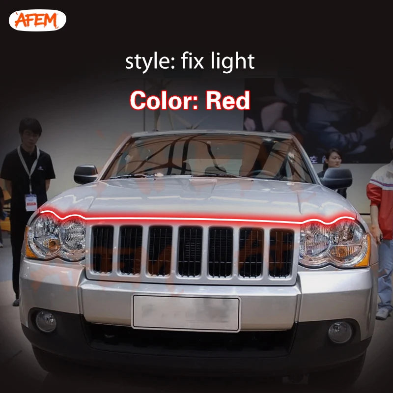 Car Engine Hood Guide Decorative Light Bar For Jeep Grand Cherokee 2005-2010 Led Car Hood Lights Strip Car Daytime Running Light