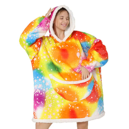 Lazy Hoodie Blanket Oversized for Women Winter Fleece Sherpa Leopard Print Sleeping Blanket Hoodies Thicken Fleece Sweatshirt