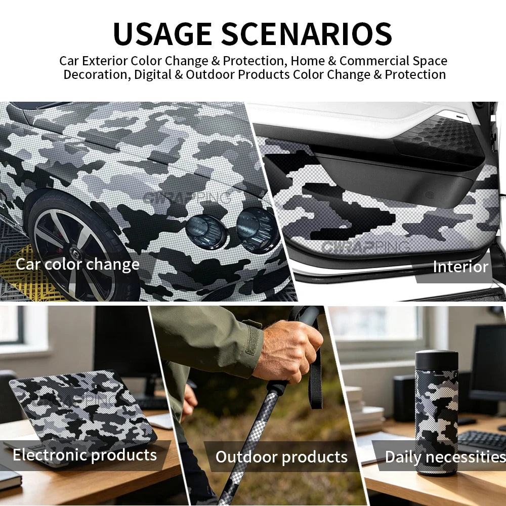 Camouflage Printing Car Wrapping Sticker Waterproof Automotive Vinyl for Motorcycle Self-adhesive Car Decals and Graphics Wrap