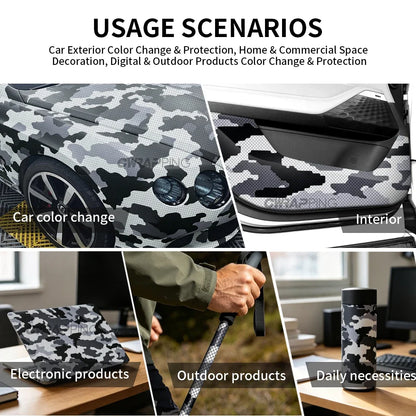Camouflage Printing Car Wrapping Sticker Waterproof Automotive Vinyl for Motorcycle Self-adhesive Car Decals and Graphics Wrap