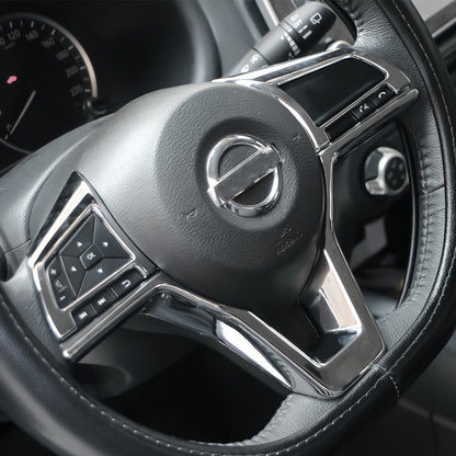Car Steering Wheel Panel Cover Trim Sticker for Nissan Qashqai J11 Xtrail T32 Rogue Note Versa Kicks Juke Micra Leaf Sentra