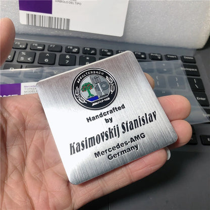 Car Modification Engine AMG Apple Tree Nameplate Engine Signature Sticker For Mercedes Benz AMG W223 W213 W206 W464 W247 W167