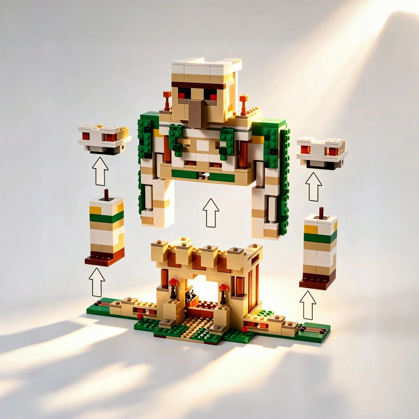 Building Blocks Series 21250, Iron Golem Building Fortress DIY Model, Educational Series, Castle Puzzle, Holiday Gift, Deskto