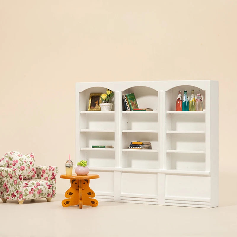1:12 Dollhouse Miniature Bookcase Showcase Storage Cabinet Locker Display Cabinet Home Furniture Model Toy DollHouse Accessory