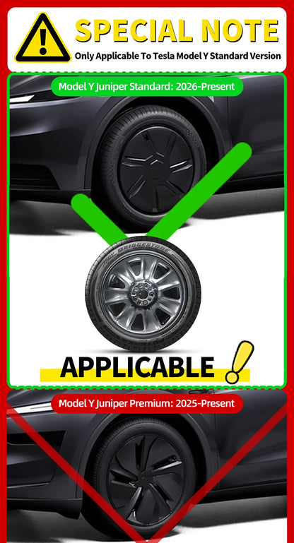 4PCS for Tesla Model Y 2026 Standard 18 Hub Caps, Full Rim Covers Replacement Wheel Cover Accessories for Standard Edition
