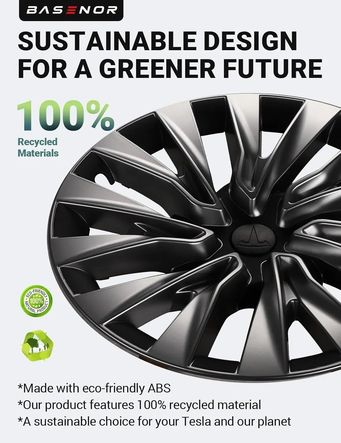 4PCS HubCap for Tesla Model 3 2023 2024 18 Inch Performance Replacement Wheel Cap Automobile Full Rim Cover Accessories