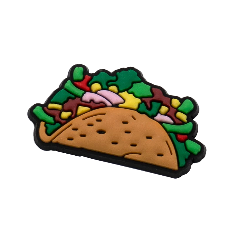 1/25PCS Delicious Food Series Shoe Accessories Charms for Women Men Sandwich Donut Pizza Shoe Decorations Fashion Clog Buckle