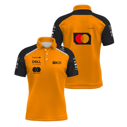 2026 New Men's Norris 1 Racing Team Polo Shirt Oscar Piastri 81 Driver Sports Breathable T-Shirt Daily Casual Plus Size Polo 6XL