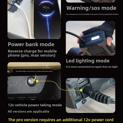 New 12V car Emergency jump starter Air Pump All-in-One Machine, 150 PSI Car Tires Air Pump for Auto, Motorcycles, Bikes, Balls