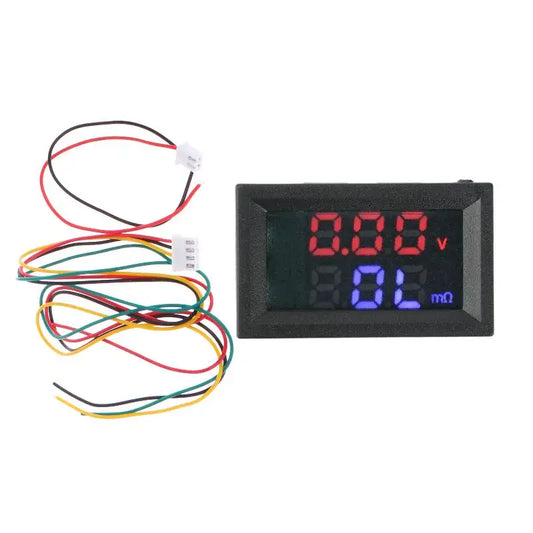 0.56 Inch Dual Digital Display Battery Voltmeter Resistor Tester Red Blue Display DC4-12V VR452 Internal Resistance Tester 1Set