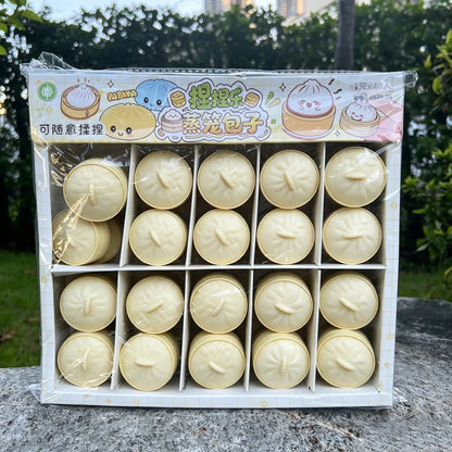 Mini Dumplings Squishy Steamer Bun Squeezable Toys Set Soft Stress Relief Crystal Squishy Fidget Sensory Toy Party Favors Gift