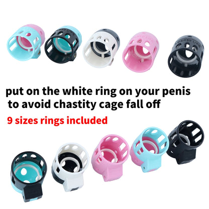 FRRK ABS Mixed Color Male Chastity Cage Lightweight Breathable Hollow Straight Plastic Cock Lock No Base Rings Ergonomic Design