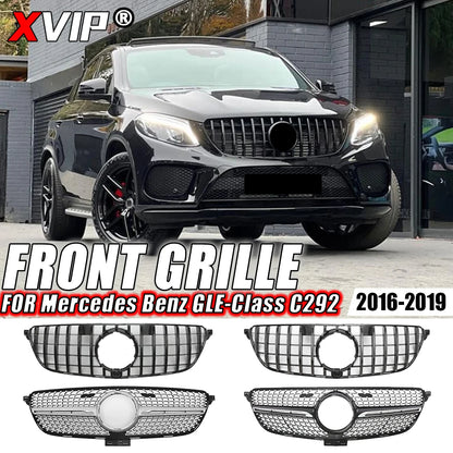 XVIP Front Chrome Diamonds Style Racing Grille For Mercedes Benz GLE C292 GLE350 GLE450 GLE500 GLE43 AMG 2016-2019 Upper Grilles