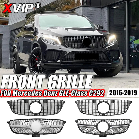 XVIP Front Chrome Diamonds Style Racing Grille For Mercedes Benz GLE C292 GLE350 GLE450 GLE500 GLE43 AMG 2016-2019 Upper Grilles