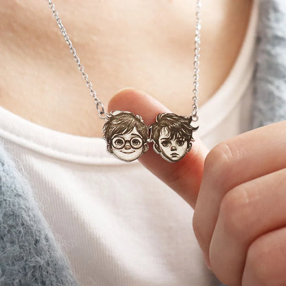 Personalized Portrait Pendant Necklace Custom Child/Couple/Pet Photo Chain Birthday Gift For Her Stainless Steel Jewelry