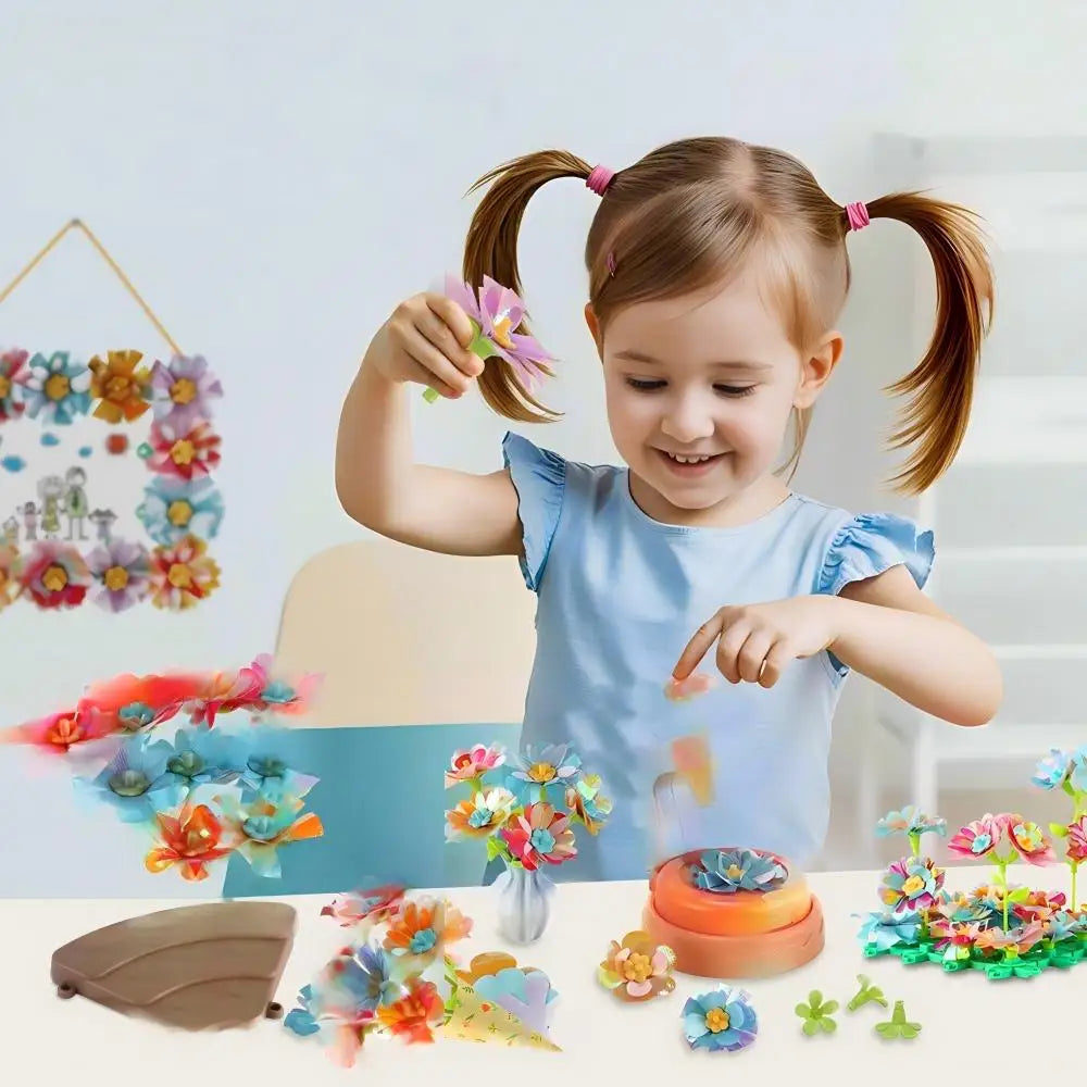 Flower Bouquets Toys Handmade DIY Craft Kits Toys Embossing Machine Toys Parent Child Interactive Puzzle Toy Xmas Girls Gifts