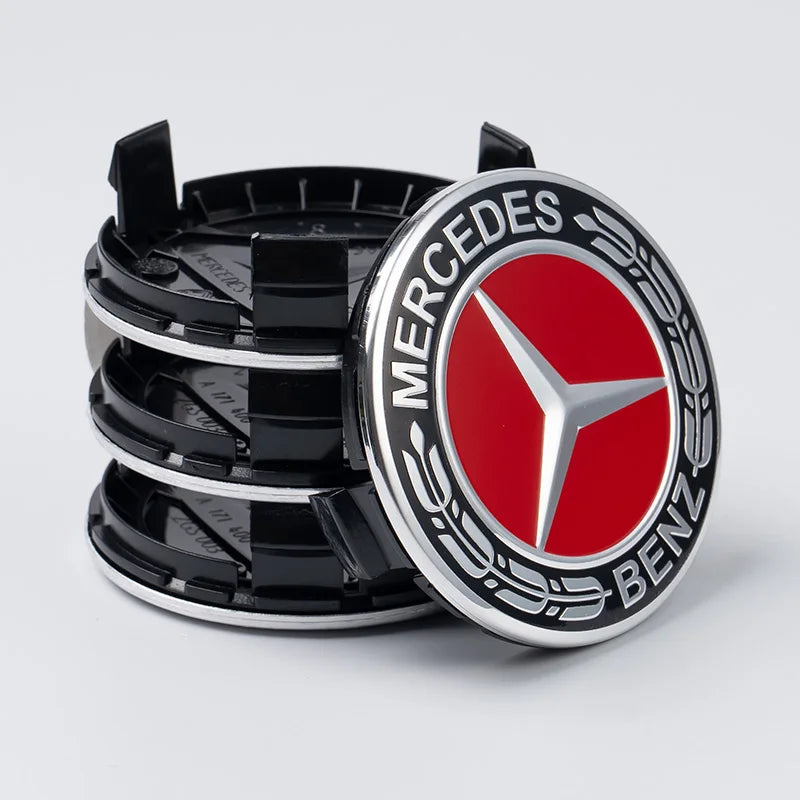 4pcs 75mm Car Wheel Center Hub Caps Cover Auto Accessories For Mercedes Benz Amg C180 C200 C260 W108 W124 W126 W140 W168 W176 AA