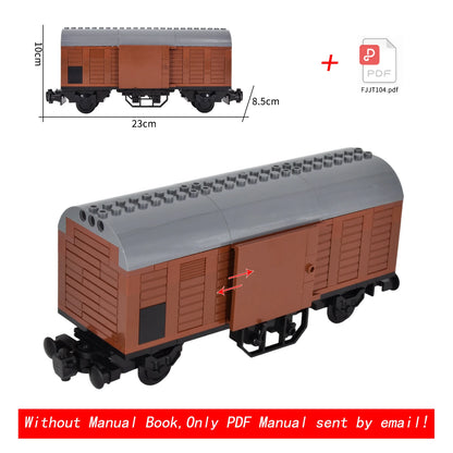 26cm Retro Double-Deck Passenger Train Car Building Blocks Model Green Gray Classic Train Display Toy for Hobbyists