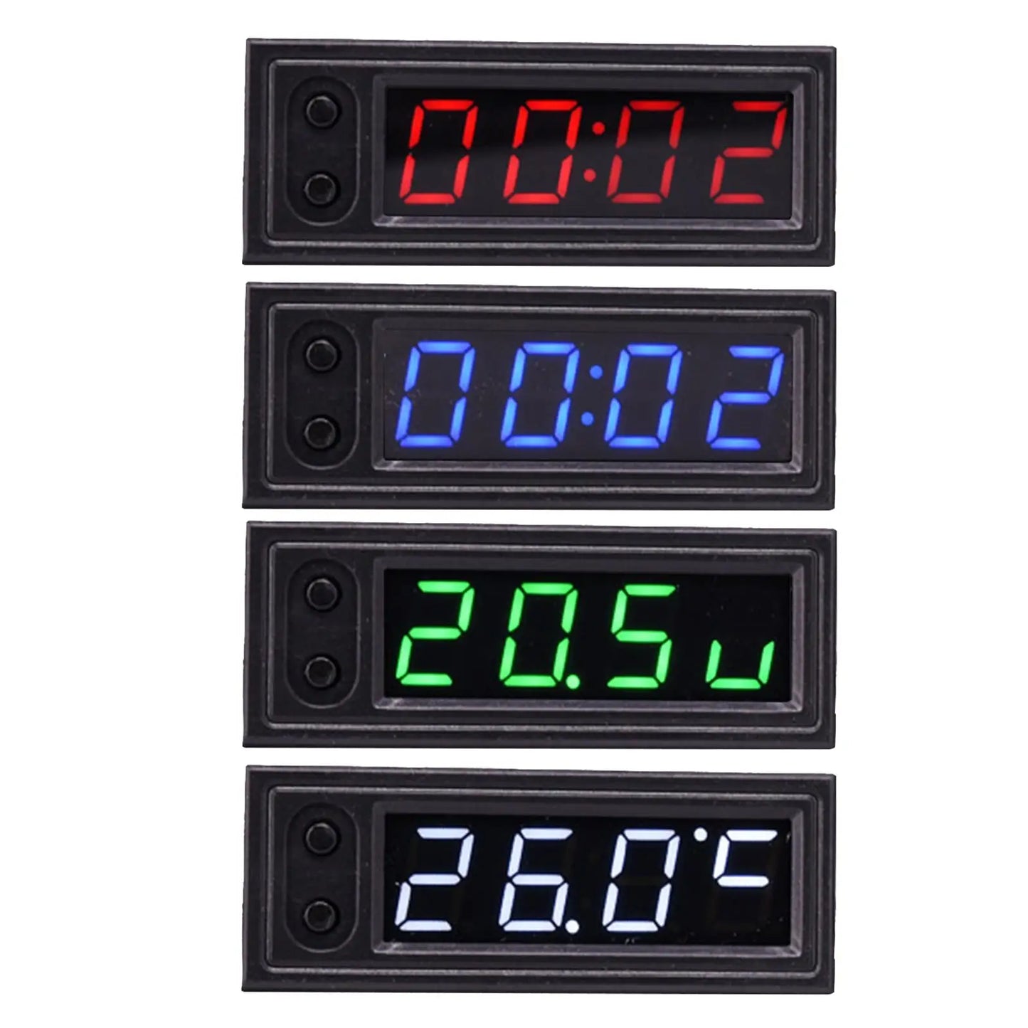Car Clock Temperature Voltage Monitor Panel Meter Light in Weight Professional Premium 3-In-1 Durable Accessories Multifunction