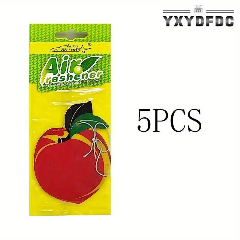 3-80pcs Fruit Car Air Freshener Natural Aromatherapy Tea Paper Hanging Perfume Vanilla Auto Parts Interior