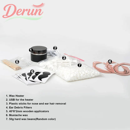 USB Mini Wax Heating Machine Wax Heater Kit  Melting Warmer Pot for Lips Eyebrow Nose Ear  Hair Remova For Men and Women