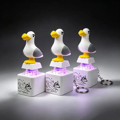 New Mine Bird Voice Keys Luminous Electronic Pendant Keyboard Decompression Sound Little Seagull Creative Keychain USB Model