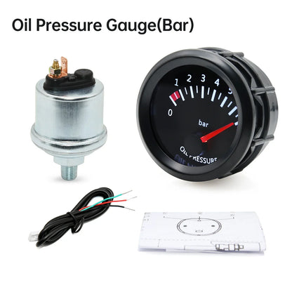 2'' 52mm Racing Car Indicator Water Temp Gauge Oil Temp Meter Voltmeter Oil Press Vacuum Boost Air Fuel Ratio EGT Instrument