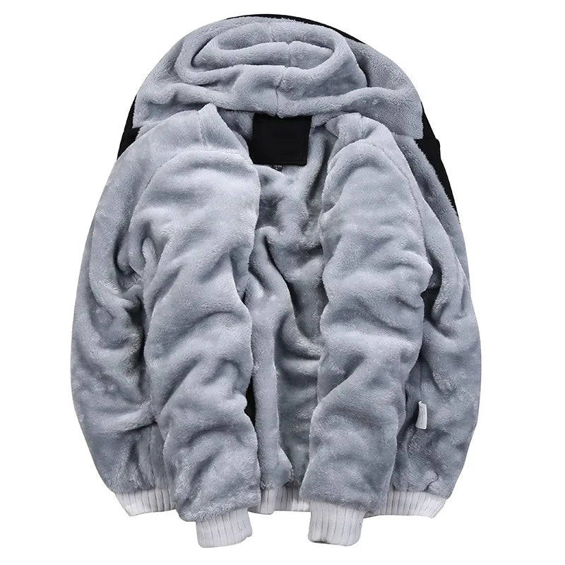 Men's Hoodie Winter Thick Warm Fleece Zipper Sweatshirts Casual Hoodies Daily Coat Sportwear Male Streetwear Hoodies Unisex