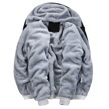Men's Hoodie Winter Thick Warm Fleece Zipper Sweatshirts Casual Hoodies Daily Coat Sportwear Male Streetwear Hoodies Unisex