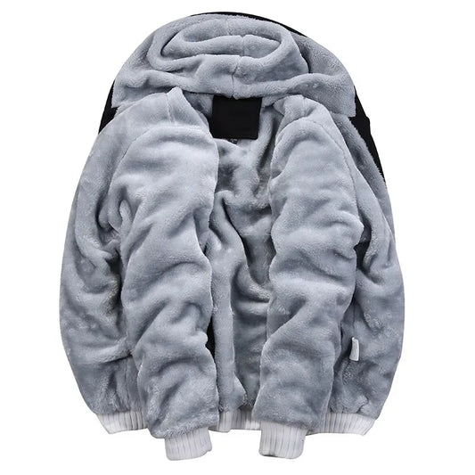 Men's Hoodie Winter Thick Warm Fleece Zipper Sweatshirts Casual Hoodies Daily Coat Sportwear Male Streetwear Hoodies Unisex