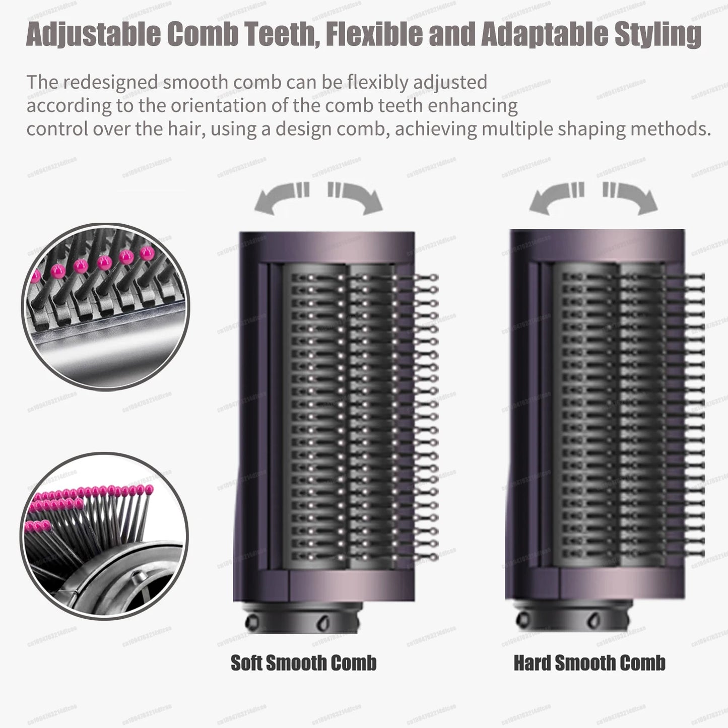 220V Hair Curler 6In1 Multi Hair Styler Curling Iron Hot Air Brush 20/30mm Auto-Curling Barrel Soft Straightening Brush HairDrye