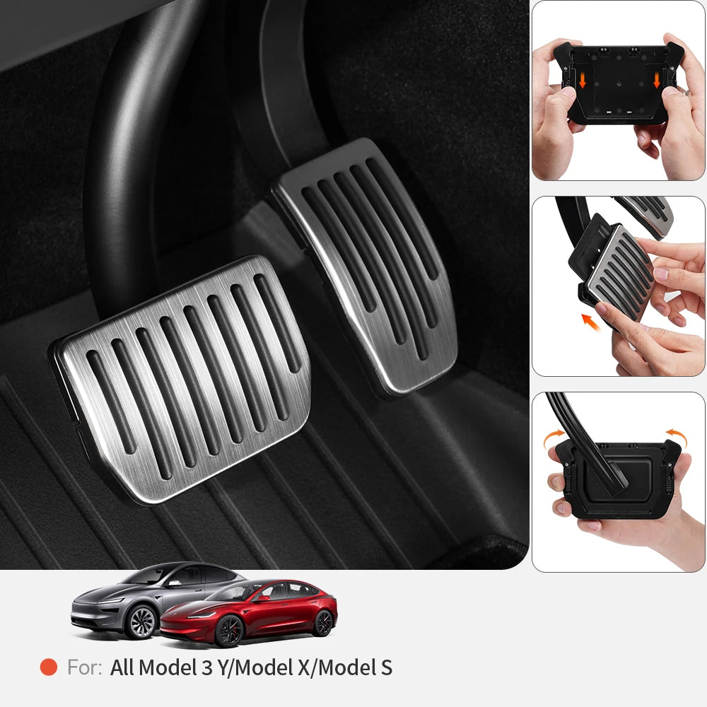 YZ For Tesla Model 3 Y/YL Highland Juniper 2019-2026 Foot Pedals Cover Accessories Snap-fit Car Alloy Accelerator Brake Pedal