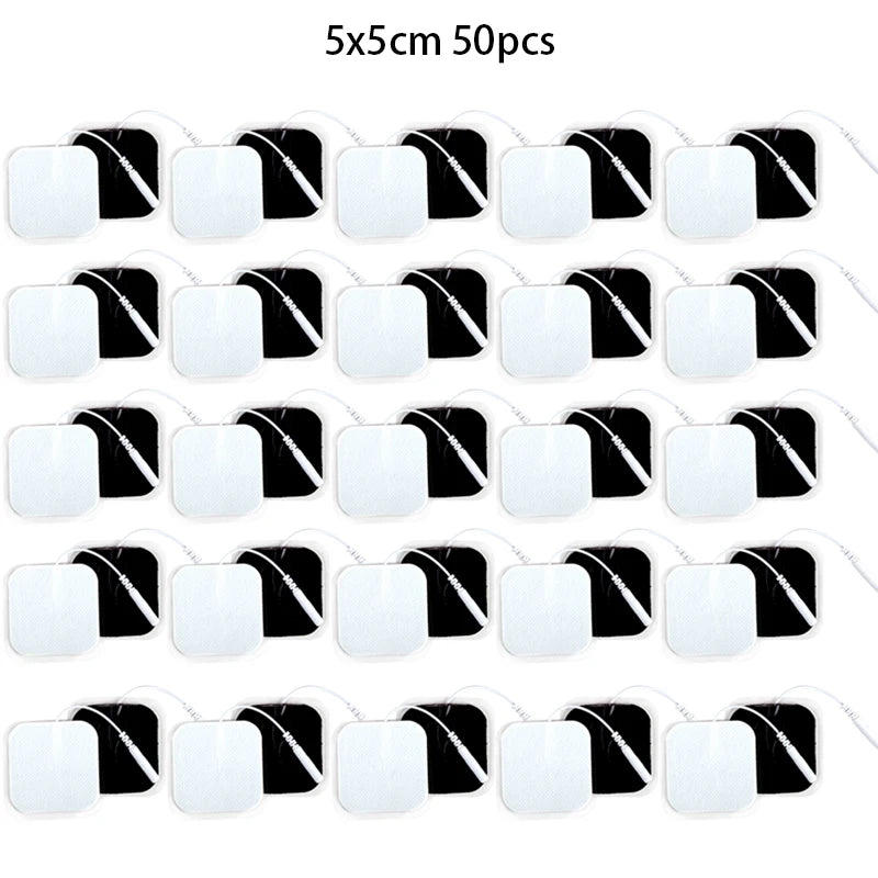 5*5cm 2mm Plug Tens Electrodes Pads Accessories Non-woven Fabric Self  Adhesive Replacement Patch for Electric Massager